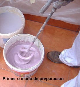Primera mano de preparación Primera mano de preparación
